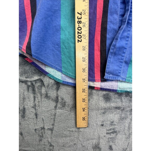 Introspect Shirt Mens L Button Up Multicolor Wide Stripe Academia Preppy - Picture 7 of 12